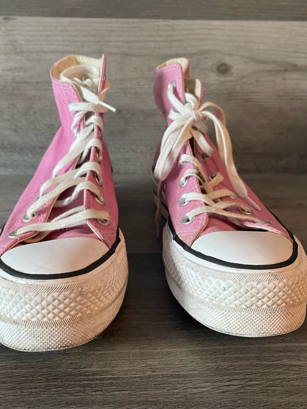 Converse Pink High-Top Platform Sneakers - Picture 3 of 9